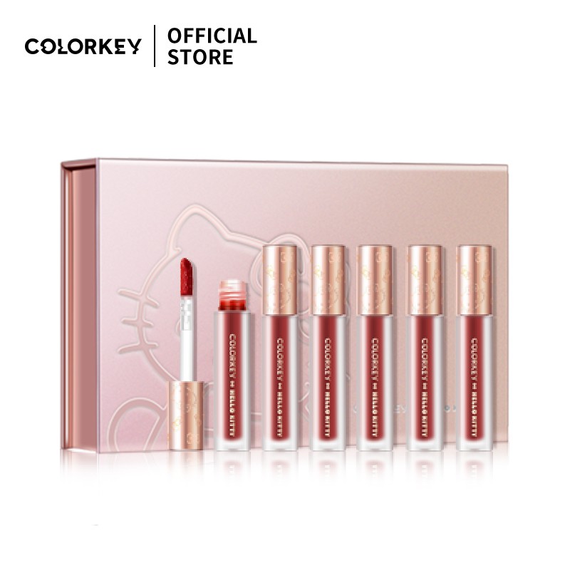 Bộ 6 Thỏi Son Kem Colorkey Seri Hello Kitty Màu Mịn Như Nhung Hiệu Ứng Tráng Gương 1g | BigBuy360 - bigbuy360.vn
