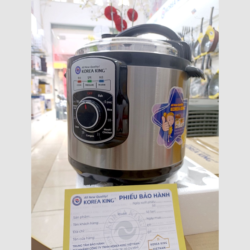 Nồi áp suất điện đa năng 6Lit-1000w, Chính hãng Koreaking Hàn Quốc - PEPC-60STSN