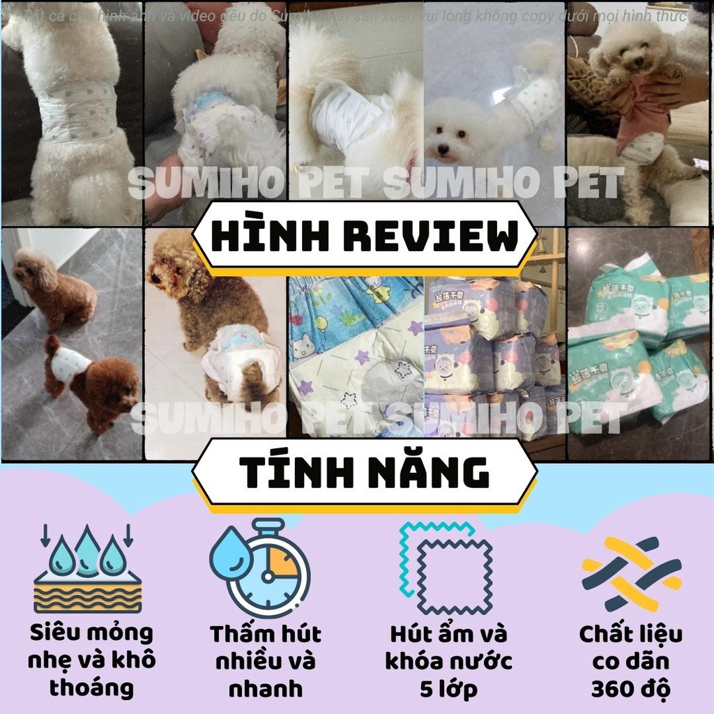 1 miếng bỉm tã cho chó mèo Sumiho Space (bỉm quần và bỉm quấn bụng)
