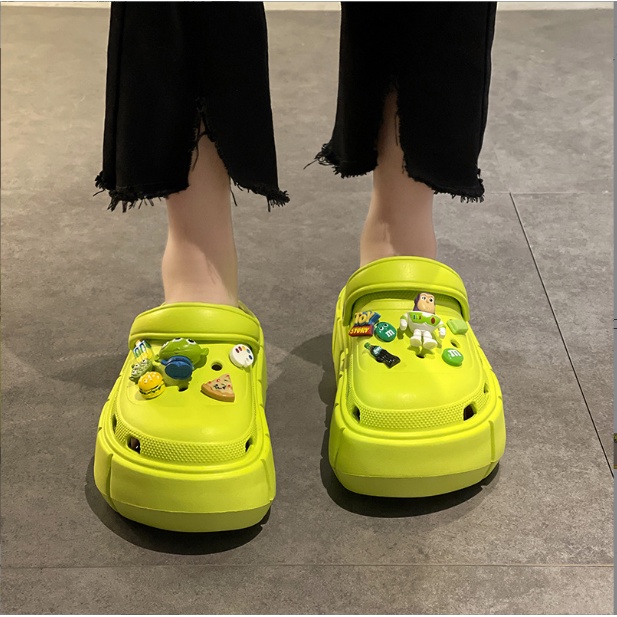 Dép Cross, sục độn đế nữ đế cao 7cm- chất liệu EVA cao cấp siêu nhẹ, siêu êm chân, kèm Sticker hoạt hình trẻ trung, cute