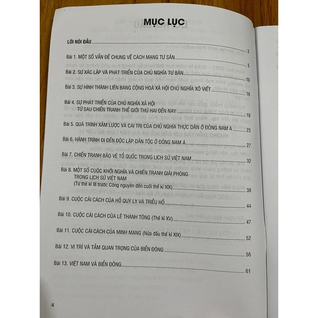 Sách - Hướng dẫn trả lời câu hỏi và bài tập Lịch sử 11 theo chương trình GDPT mới