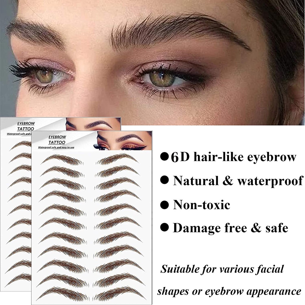 🌸EUTUS🌸 Cosmetics Authentic Water-based Eyebrow Tattoo Sticker 6D Hair-like Eyebrow Brow stickers Waterproof Lasting Makeup False Eyebrows