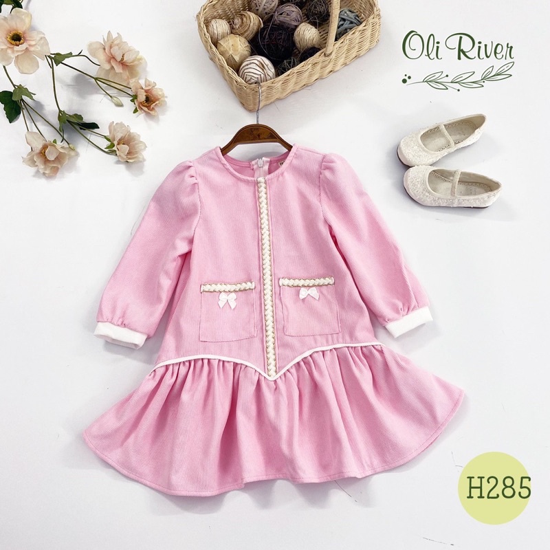 Váy Nhung Cho Bé, Váy Tiểu Thư Cho Bé Size 1-10T