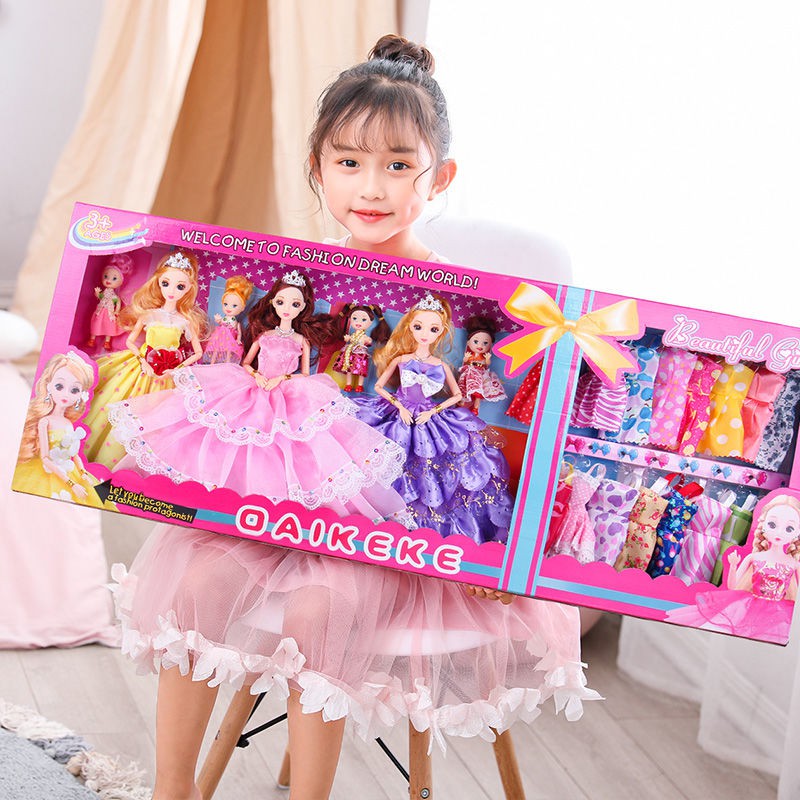 Barbie Big Set Quà Sinh Nhật Đồ Chơi Trẻ Em Cô Gái 36 Tuổi Bán Buôn Net Công Chúa Búp Bê Màu Đỏ