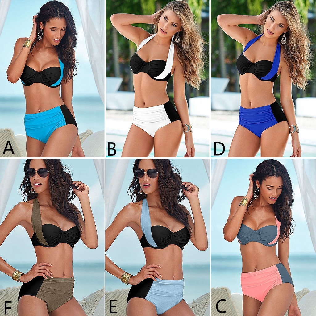 Bikini 2 mảnh có đệm nâng ngực quần eo cao sành điệu