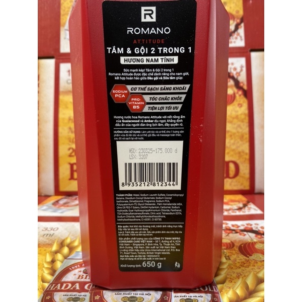 Tắm Gội 2in1 Romano 650g