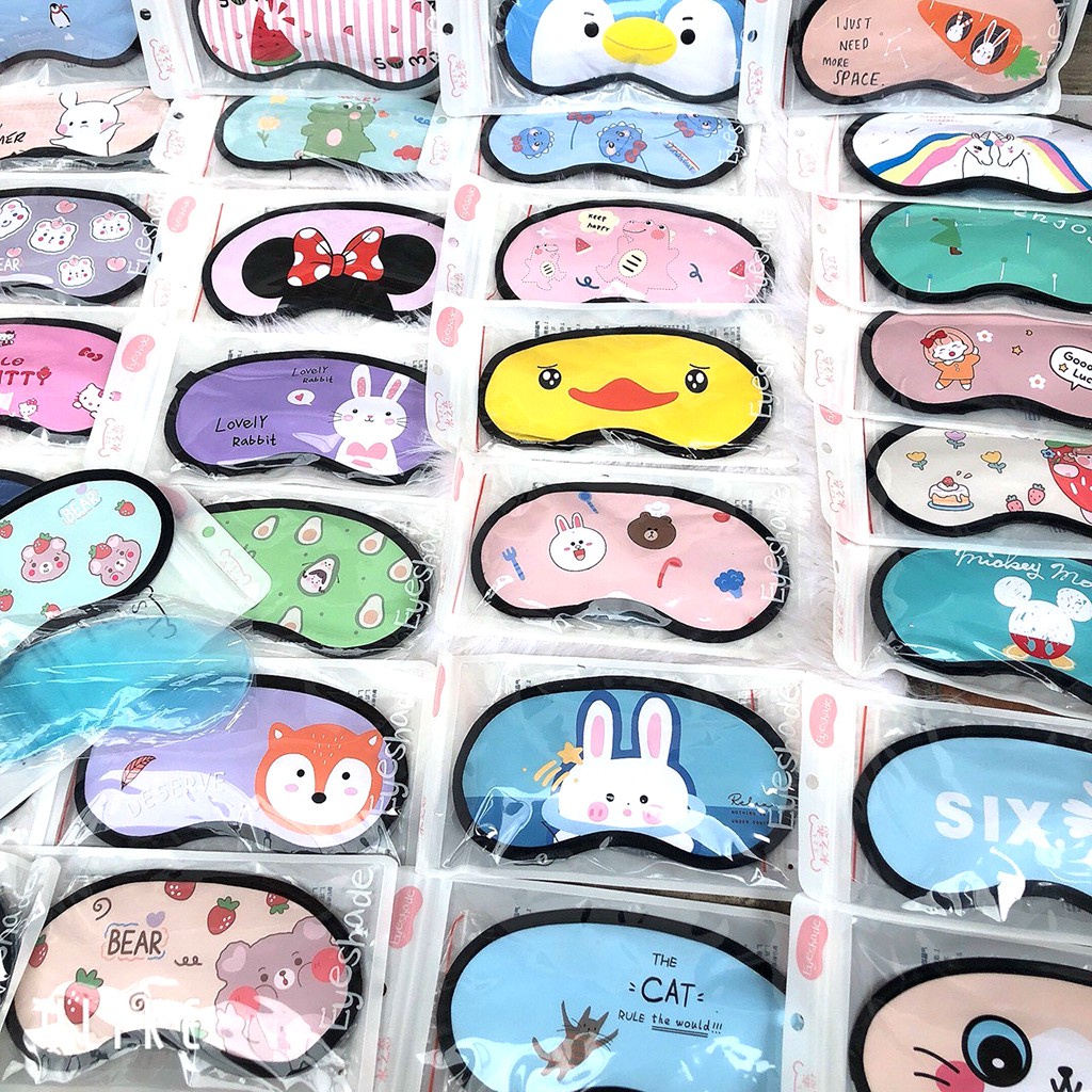 Set 2 miếng bịt mắt ngủ, miếng che mắt khi ngủ cute dễ thương - Không kèm gel