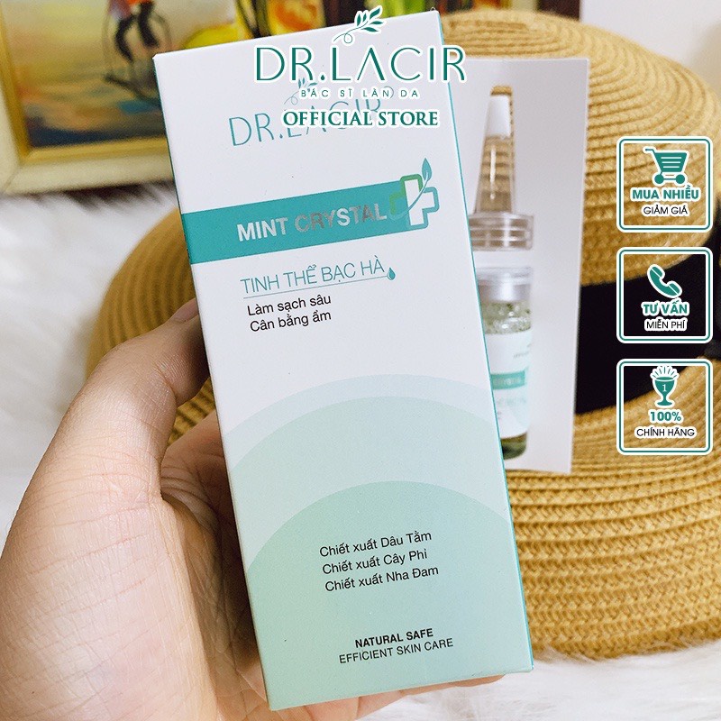 Mini Toner Tinh Thể Bạc Hà Drlacir ,Chai 10ml -Giúp Co Nhỏ Lỗ Chân Lông Và Cân Bằng Độ Ẩm cho da