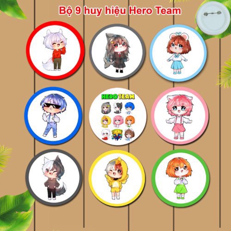 Huy hiệu hero team 3 cái khác nhau