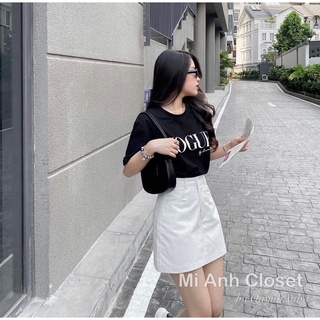 [ẢNH CHỤP THẬT] Set áo phông chân váy kaki mềm