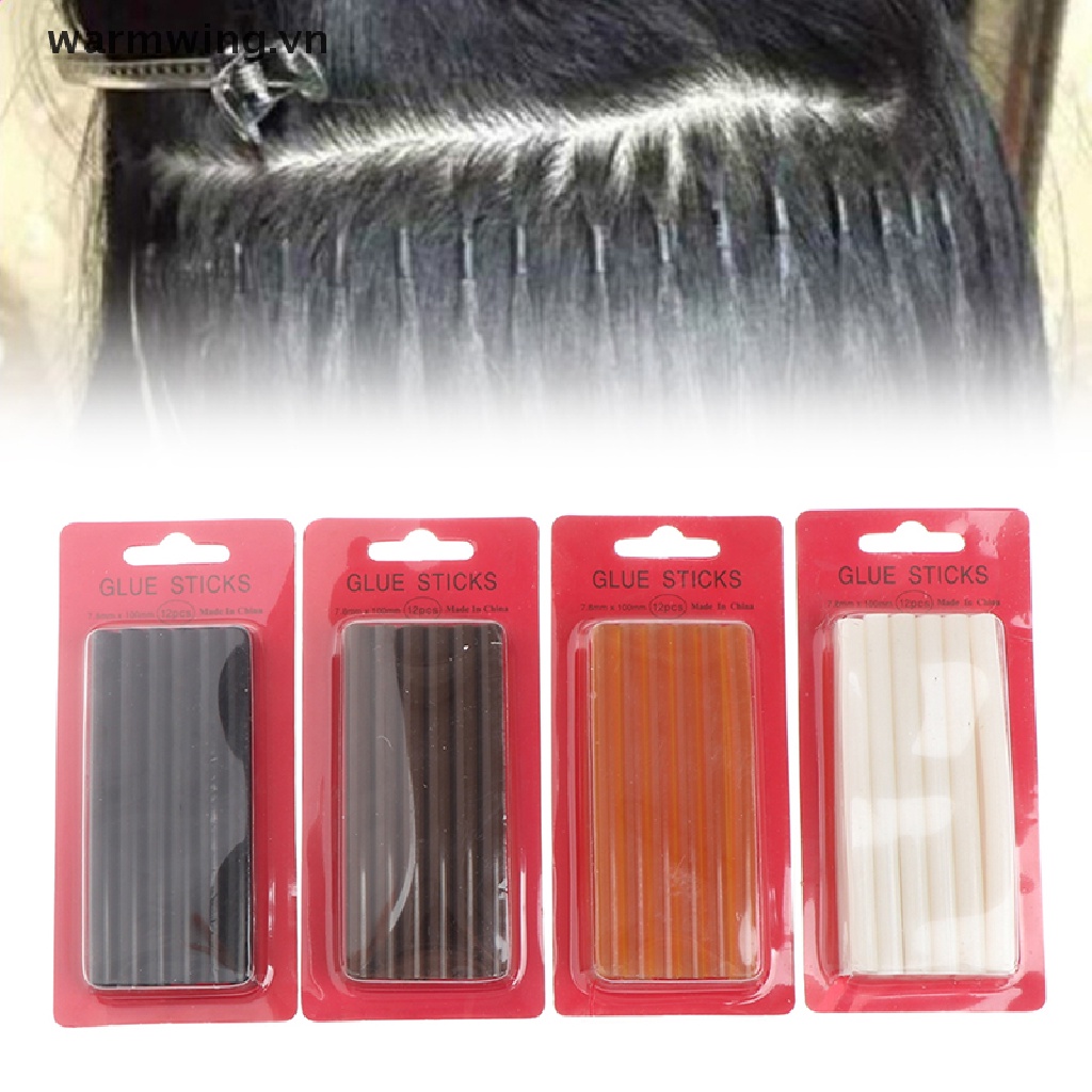Set 12 Thanh Keo Dán Nối Tóc Chống Trượt Tiện Dụng