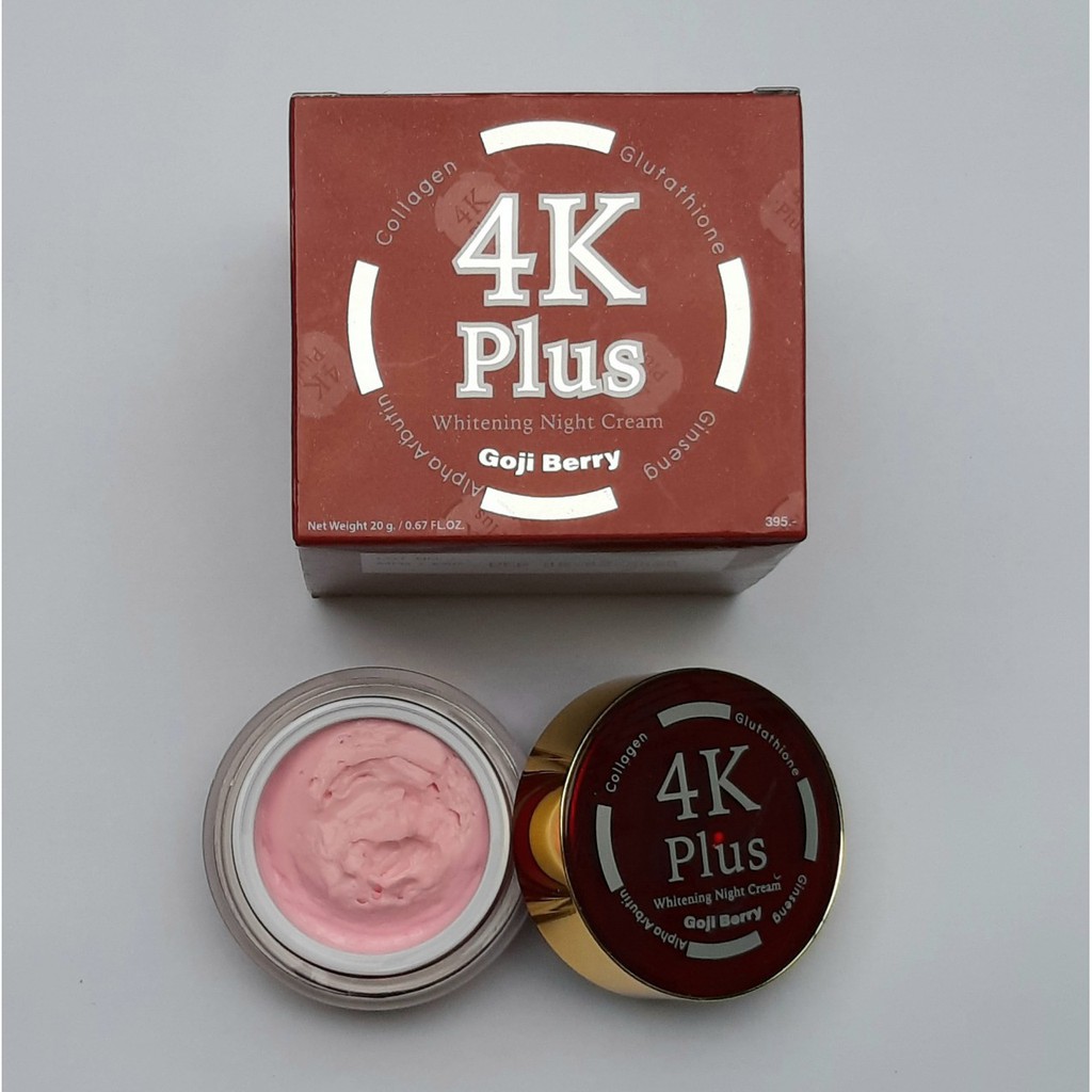 Kem 4k giảm mụn đầu đen Dưỡng Trắng Da Mụn 4K Plus Whitening Night Cream Goji Berry 20g