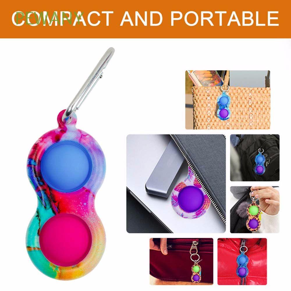 Móc khóa mặt đồ chơi đẩy bong bóng silicon mềm giúp giảm căng thẳng tiện lợi