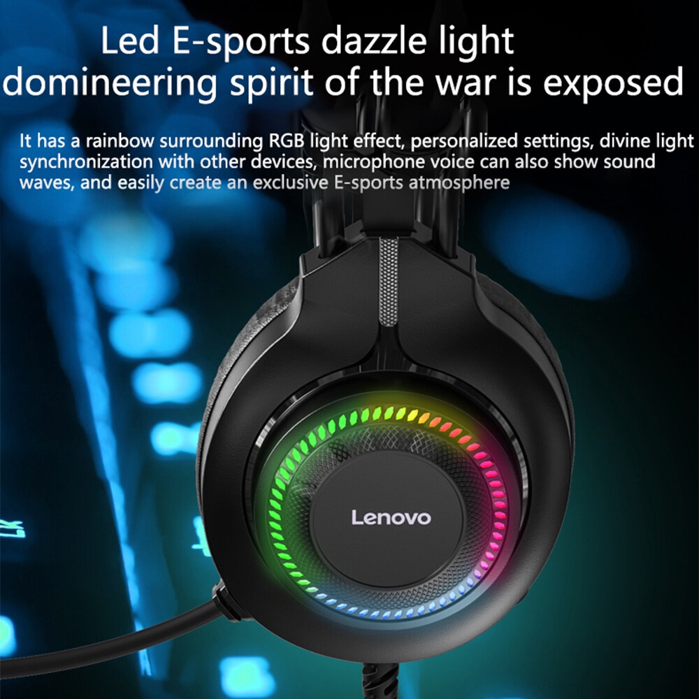 Tai nghe 7.1 gaming LENOVO G20 thinkplus - led RGB micro điều chỉnh 360 độ (Đen) - Nhất Tín Computer