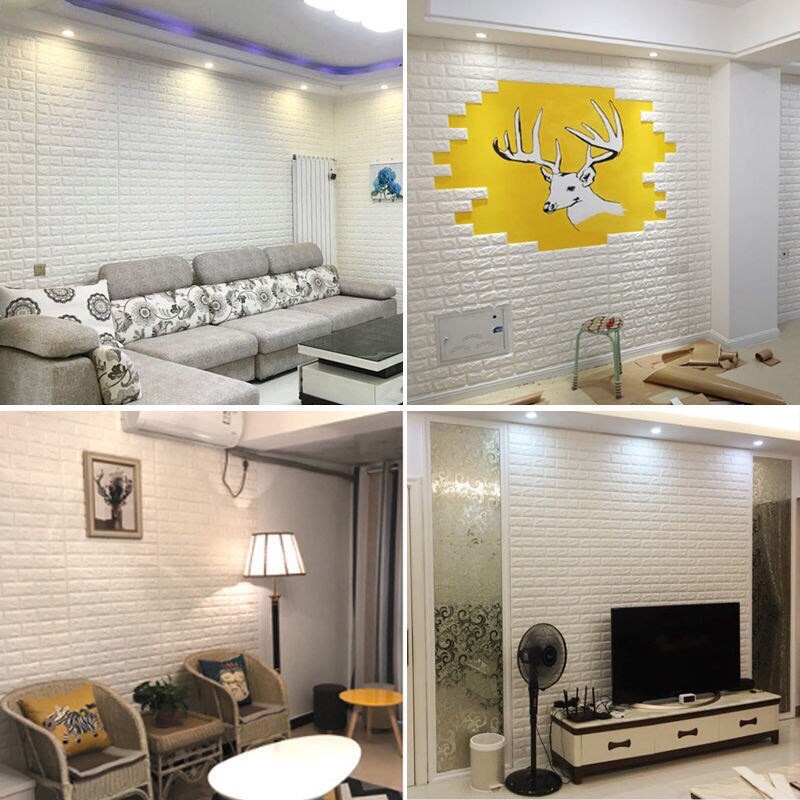 Xốp dán tường 3D giả gạch cách âm, chống ẩm mốc