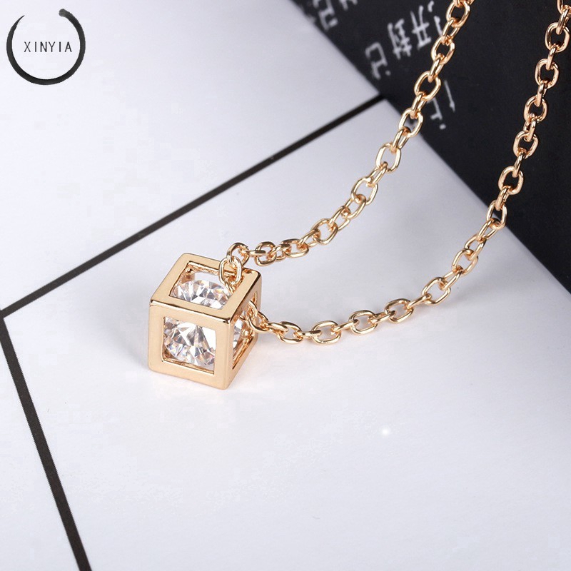 Dây chuyền mặt đính đá zircon thời trang cho nữ