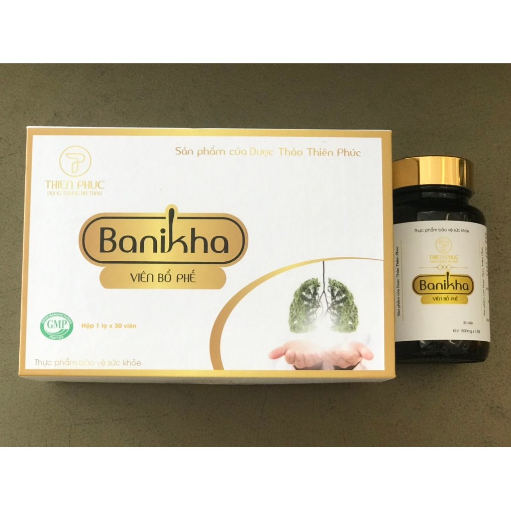 Viên bổ phế BANIKHA Thiên Phúc - giúp bổ phổi, hỗ trợ làm giảm các triệu chứng đau rát họng do viêm họng, viêm phế quản.