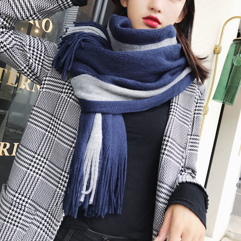 Khăn quàng cổ len nữ cashmere mùa đông Dày Mịn Hàng Quảng Châu phong cách thời trang Siêu Đẹp V-10