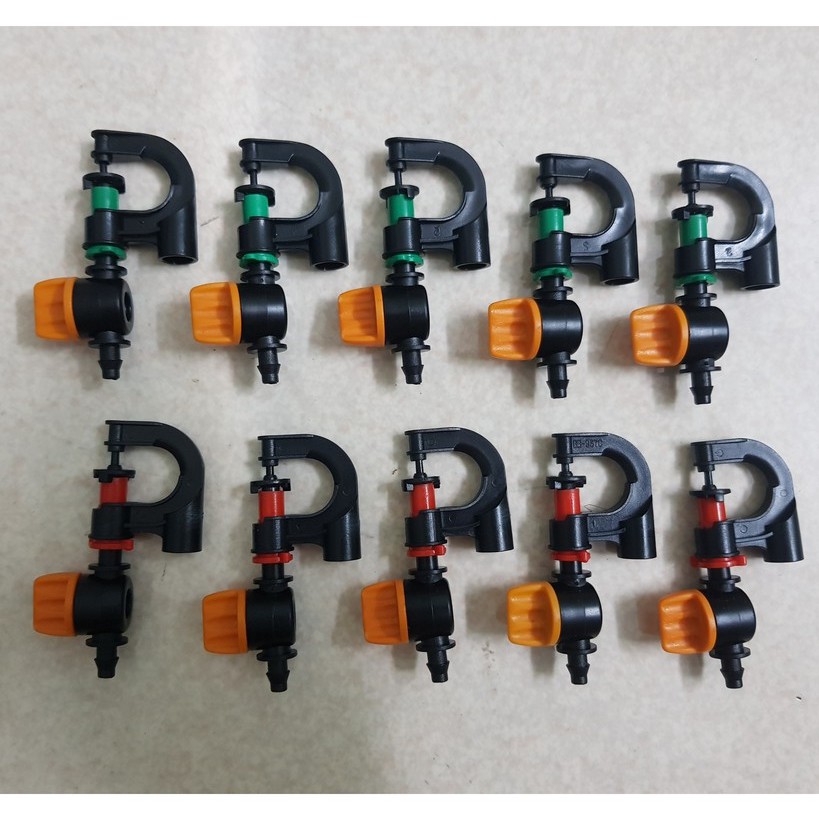 Giá sỉ Bịch 100 Béc G5 phun mưa tưới gốc chống côn trùng lưu lượng 30-60-90-120L/h, Bán kính 0-3,5m