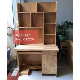 Bàn học kèm giá sách làm bằng gỗ tự nhiên