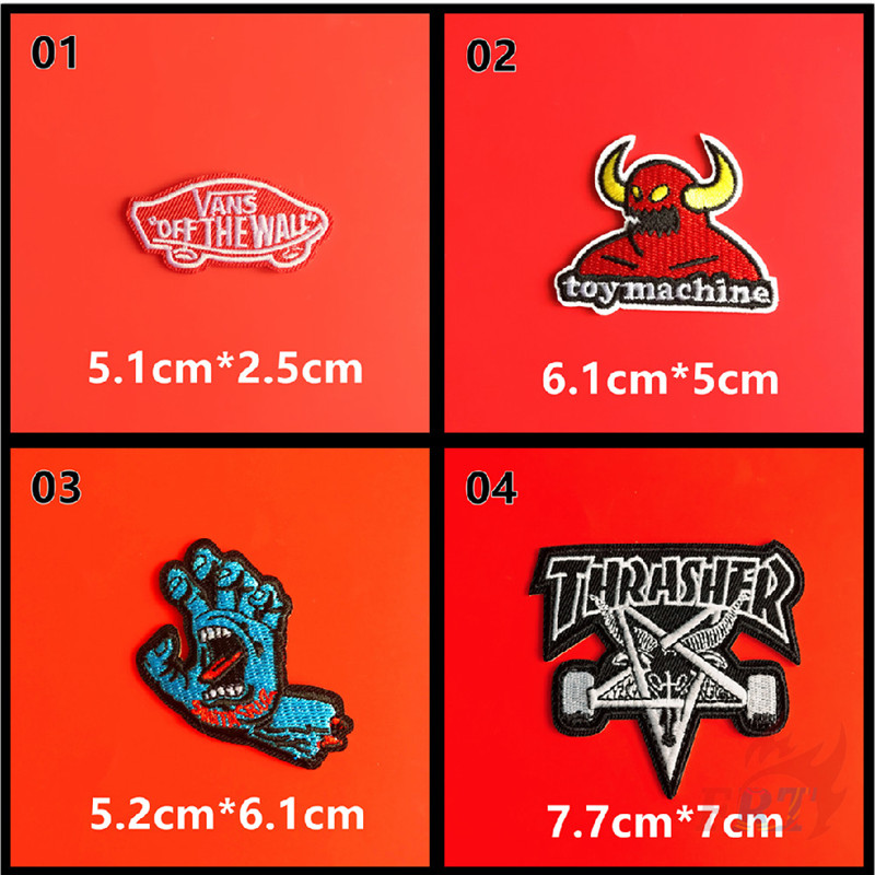 ☸ Skateboard Fashion Brand Iron-On Patch ☸ 1Pc DIY Sew on Iron on Badges Patches