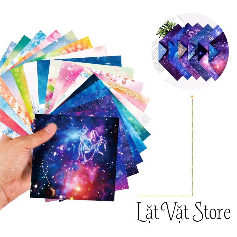 [FREESHIP TỪ 50K] - Giấy origami vuông 7 Cm nhiều mẫu lựa chọn - Giấy xếp hình, giấy gấp hạc 2 mặt để gấp giấy