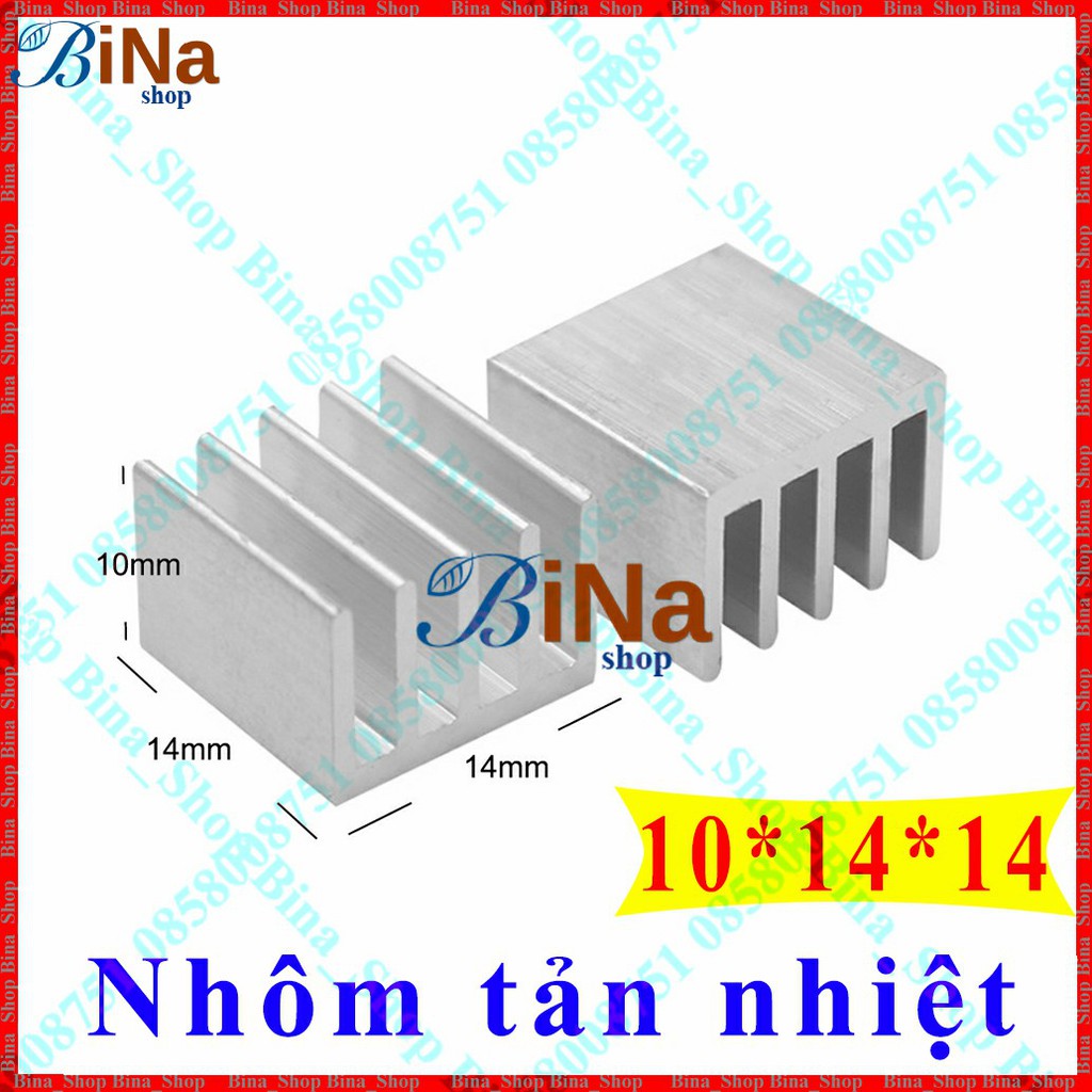 Tản nhiệt nhôm 10x14x14mm dùng tản nhiệt Chip LED 1W 3W