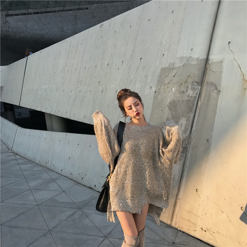 Áo len nhũ kim tuyến sang chảnh (HÀNG LOẠI 1 CÓ ẢNH THẬT) | BigBuy360 - bigbuy360.vn