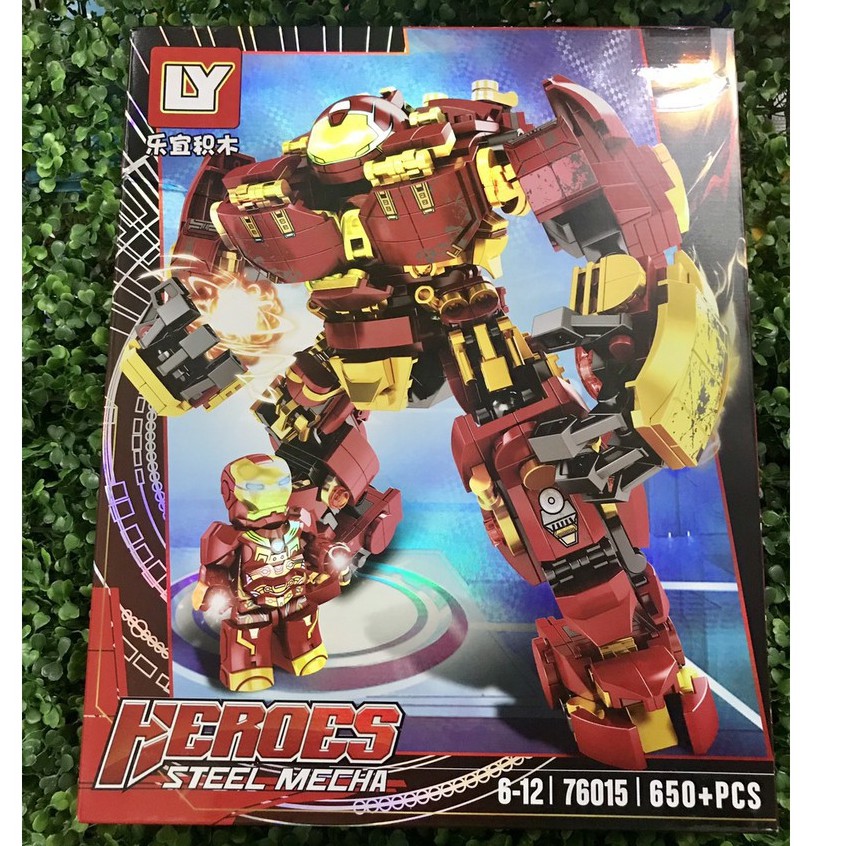 Đồ chơi xếp hình Lego Siêu Robot Hulk Buster (Iron man, người sắt) Mã số LY76013 Mẫu lắp ráp lego cho bé trai
