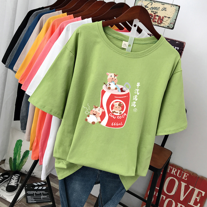 NRVP Áo Thun Cổ Tròn Ngắn Tay Thời Trang Hè 2021 Cho Nữ