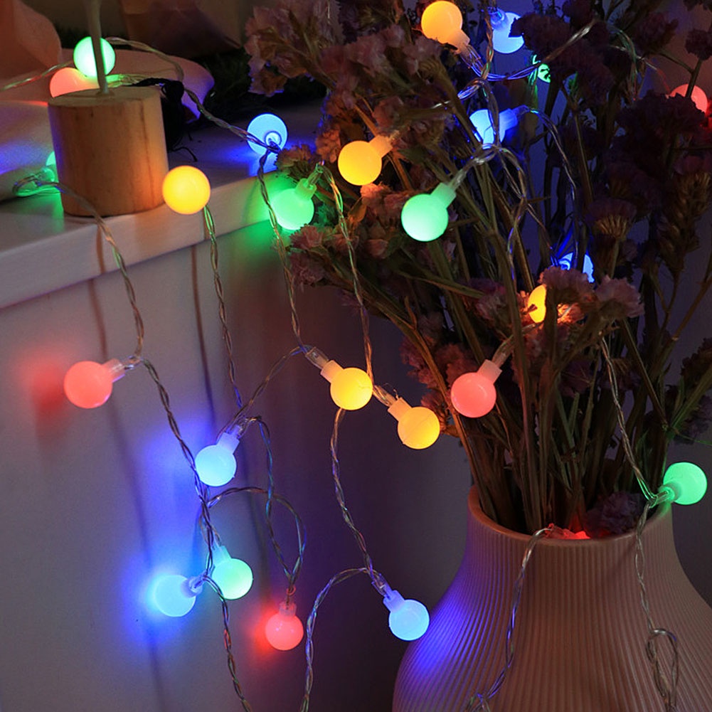 Dây đèn LED 10/20 bóng hình quả cầu chống nước dùng trang trí