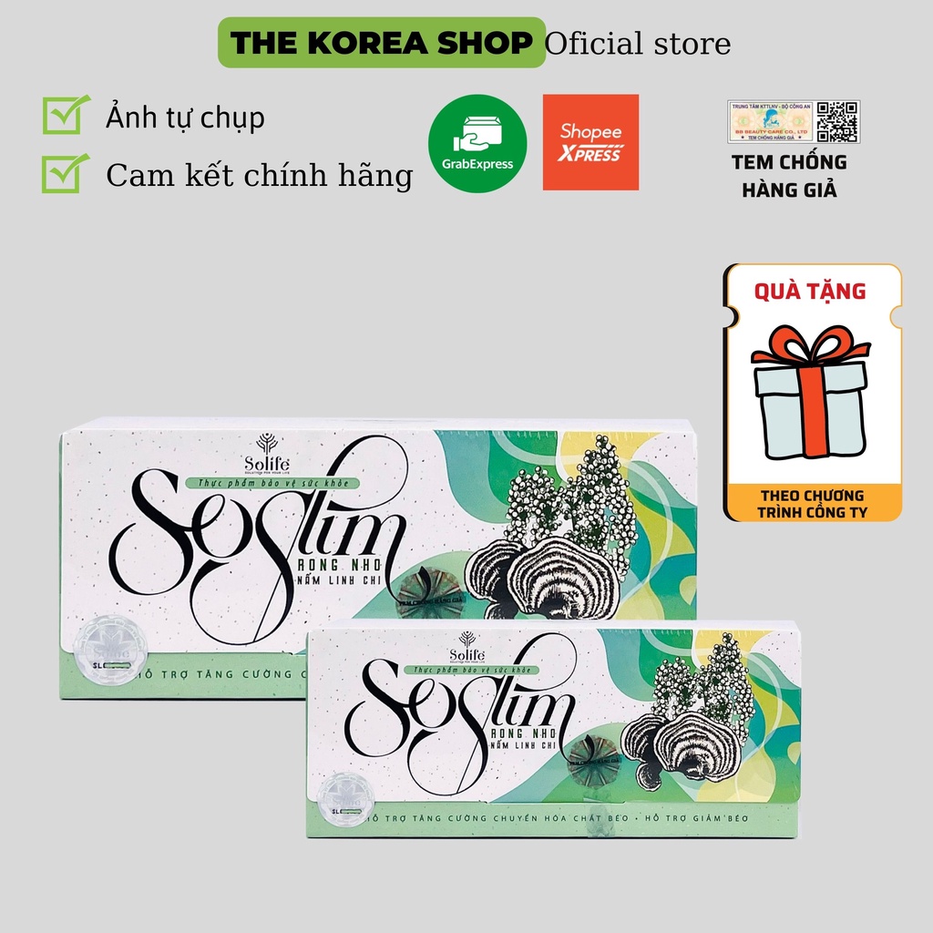 Kẹo Giảm Cân Soslim Chính Hãng Solife Nấm Và Rong Nho 100% Từ Thiên Nhiên Không Mệt Mõi