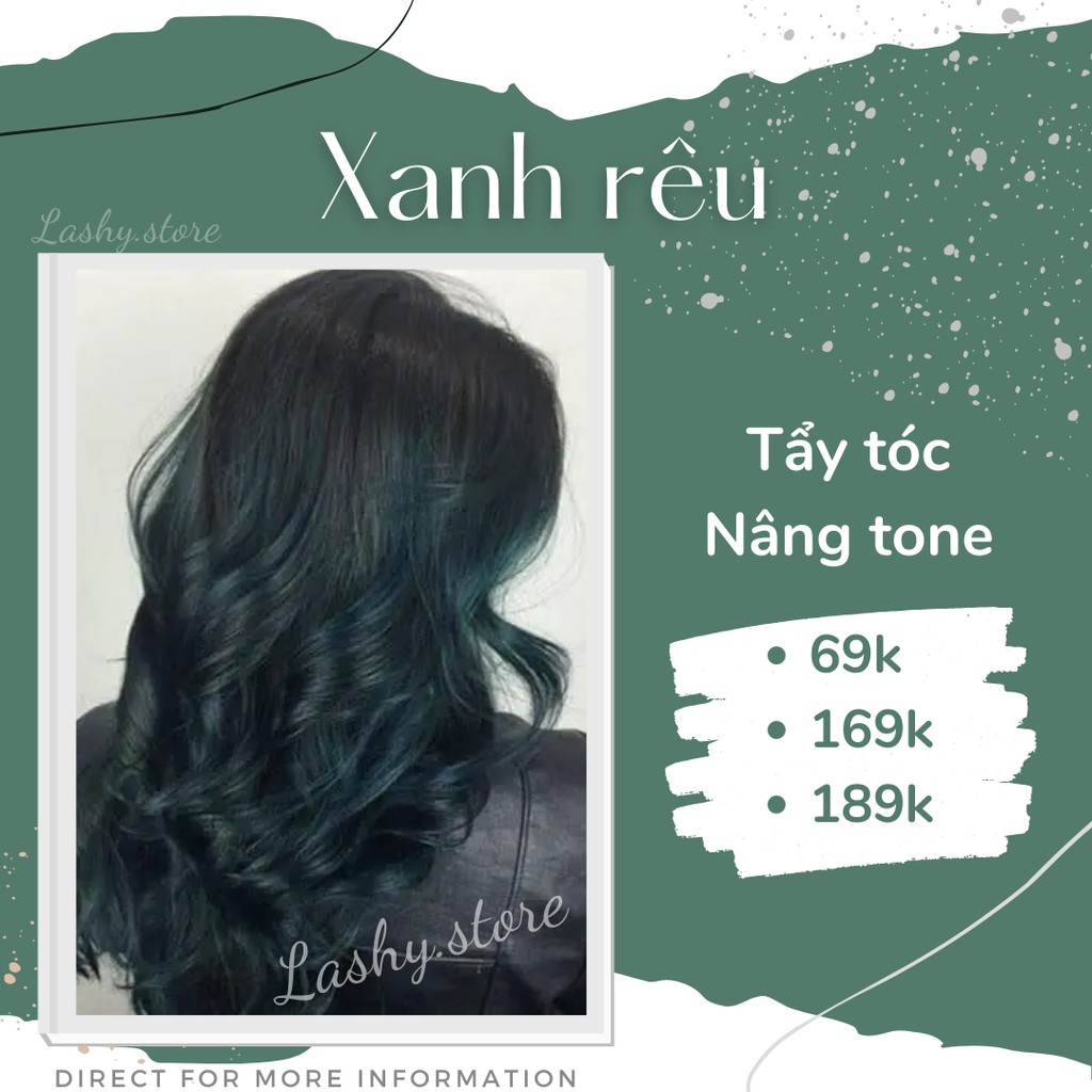 Thuốc nhuộm tóc màu XANH RÊU - Tặng kèm oxy trợ nhuộm, găng tay, mũ nilon | BigBuy360 - bigbuy360.vn