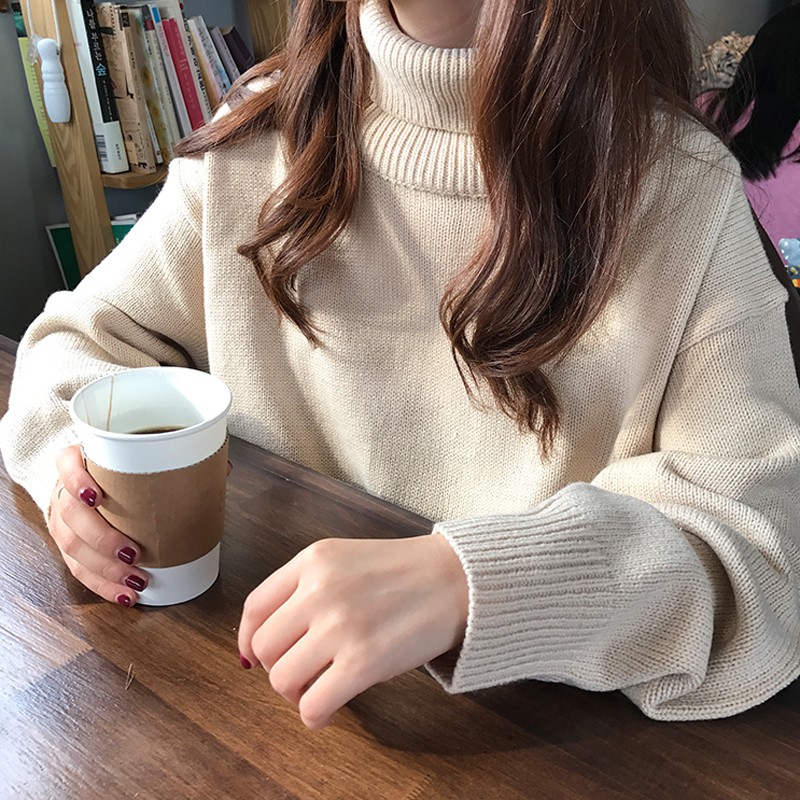 áo len ulzzang áo len nữ đẹp áo len miss cao cổ mỏng dáng rộng form dài rộng tay dài kiểu dáng hàn quốc