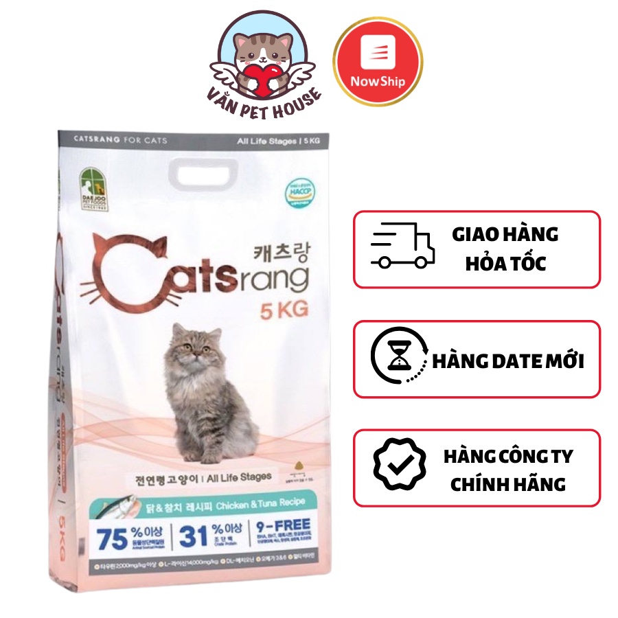 [Túi Nguyên] Hạt Cho Mèo Catsrang 5kg Mọi Lứa Tuổi - Catrang