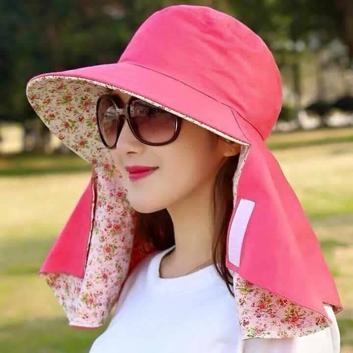 Mũ chống nắng kèm khẩu trang 2 lớp cotton siêu thoáng