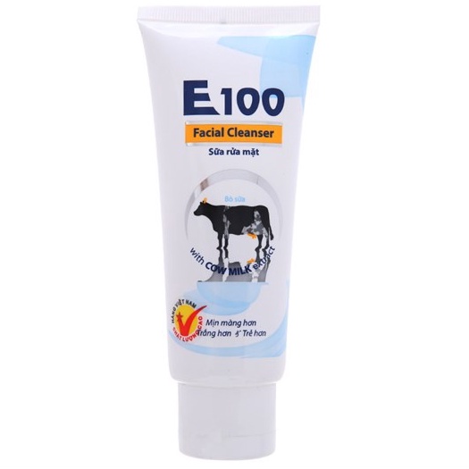 Sữa Rửa Mặt Dưỡng Trắng Da E100 Con Bò Facial Cleanser 80ml