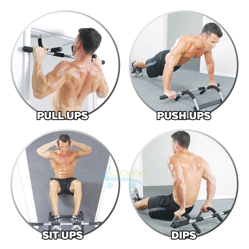 XÀ ĐƠN GĂN CỬA TẬP GYM ĐA NĂNG NHIỀU ĐỘNG TÁC IRON GYM - TẶNG 10 MÓC DÀN TRONG CHỊU LỰC -phukienmayxaymayep