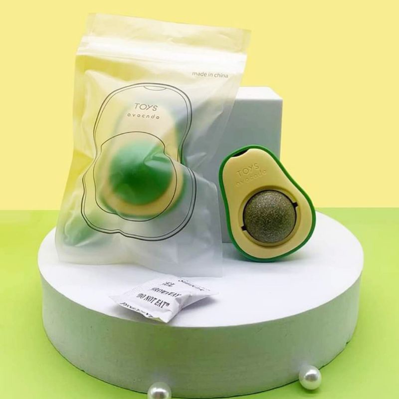 CATNIP Viên cỏ bạc hà gắn tường cho mèo giảm stress, tiêu búi lông, hỗ trợ ăn ngon - Viên catnip gắn tường hình quả bơ