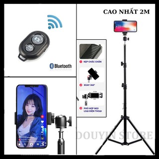 Giá đỡ điện thoại-Tripod quay TikTok chân đèn livestream chân đỡ máy ảnh có remote bluetooth điều khiển chụp ảnh từ xa