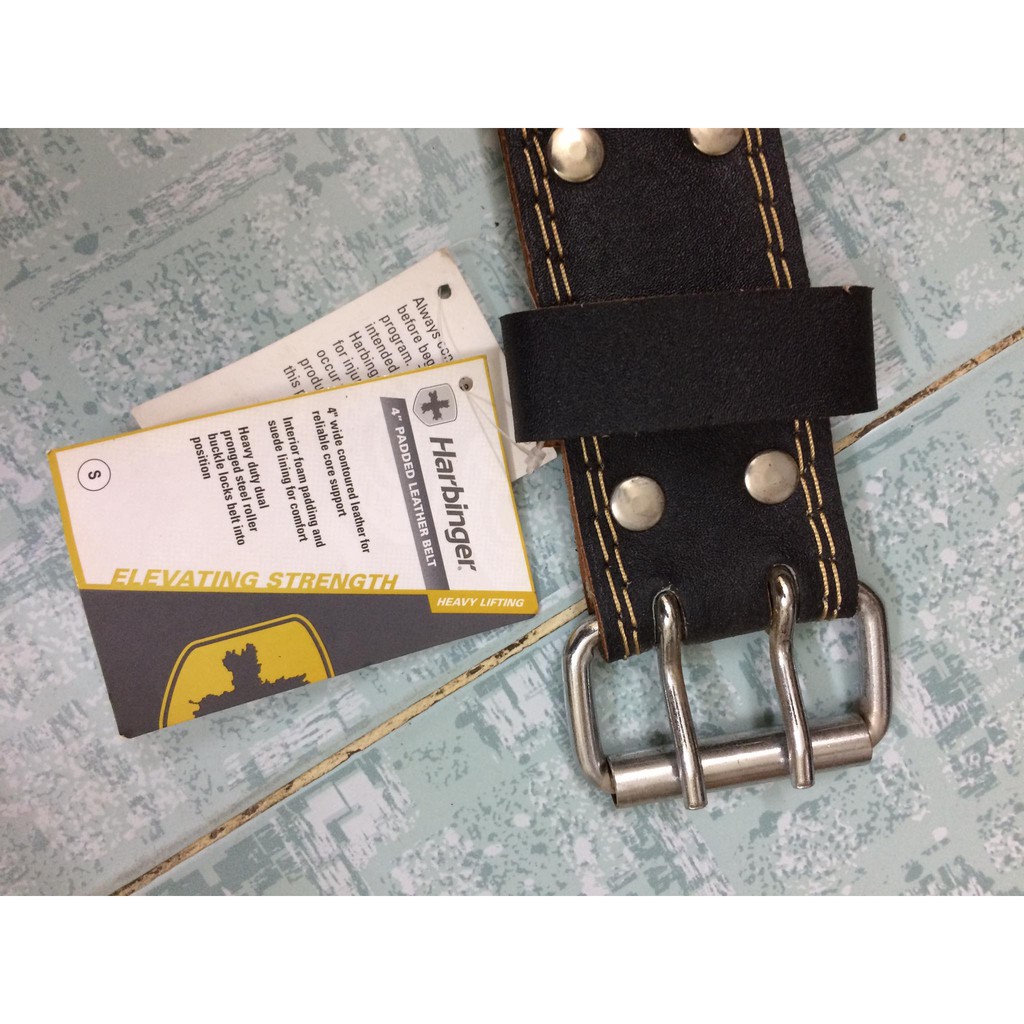 Đai Lưng Tập Gym Harbinger Padded Leather Belt 4 Inch – Loại Da (Đen)