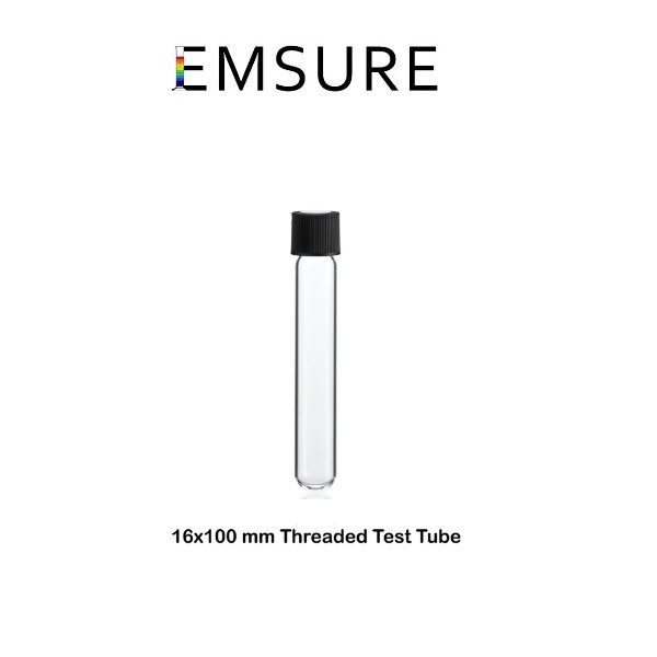 100 ống nghiệm nắp vặn chất lượng cao Boro. 3.3-16 x 100 mm - 10 ml - 1.0-->1.2 mm | TEST TUBES - glass - with screw cap