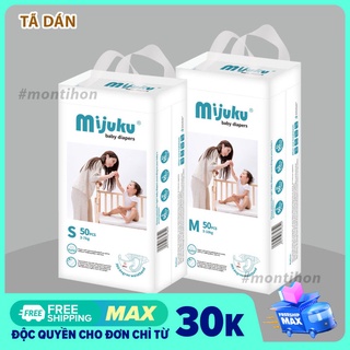 Bỉm tã dán Mijuku cao cấp combo 100 miếng S/M/L