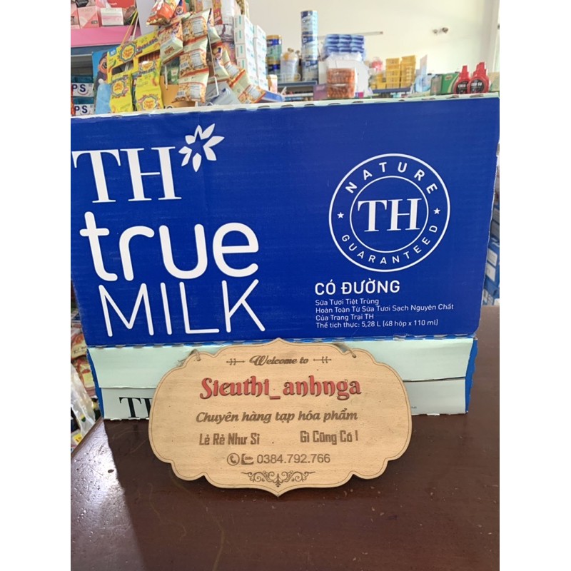 Sữa Tươi TH True Milk 48 hộp x 110ml Ít Đường/Có Đường