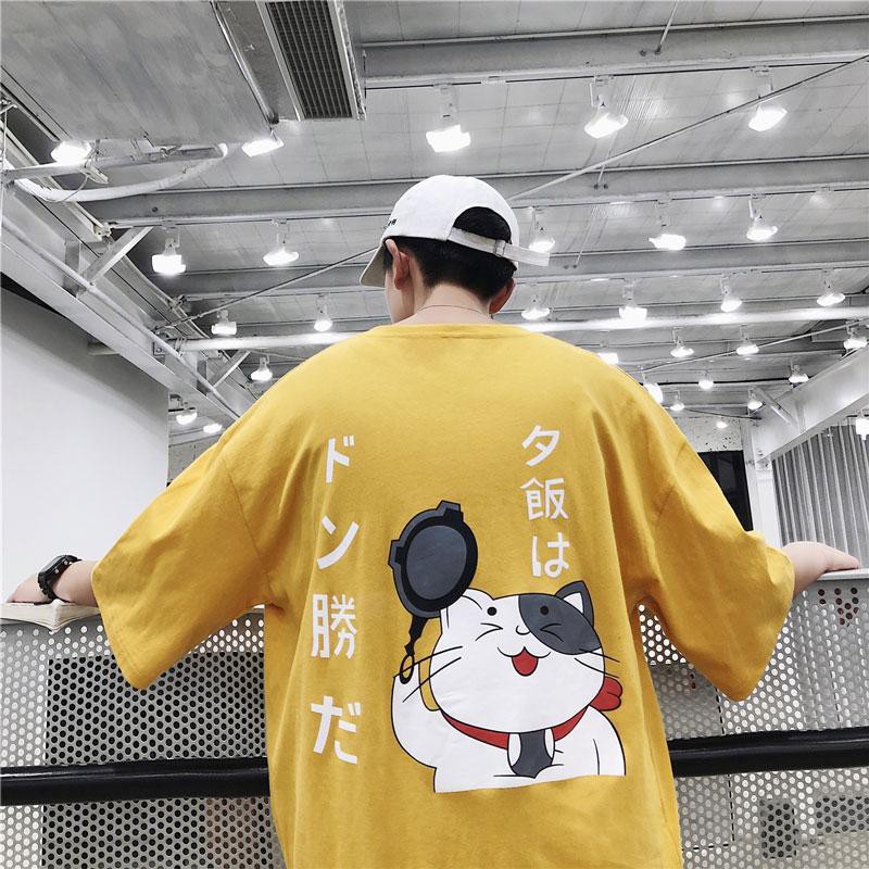 Áo phông, áo thun nam nữ CNV146 form rộng tay lỡ Unisex Mèo Thần Tài Freesize Từ 50-70kg A091 | BigBuy360 - bigbuy360.vn