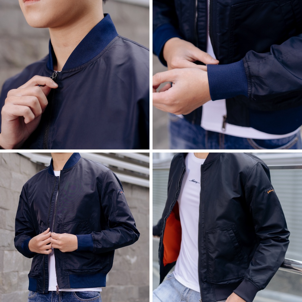Áo khoác nam bomber Biluxury thời trang hai lớp chống nước Goretex đẳng cấp 4AG2T008