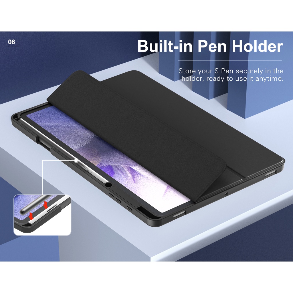 Bao Da Máy Tính Bảng TPU Chống Sốc Thông Minh Cho Samsung Galaxy Tab S8 Plus 12.4 Inch 2022 / S7 FE 12.4-Inch 2021 &amp; Tab S7 Plus 2020 Giá Đỡ