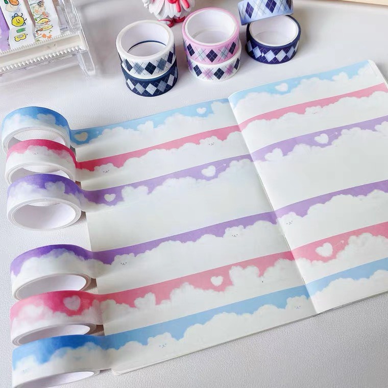 Băng Keo Giấy Washi Tape Love Cloud Bear