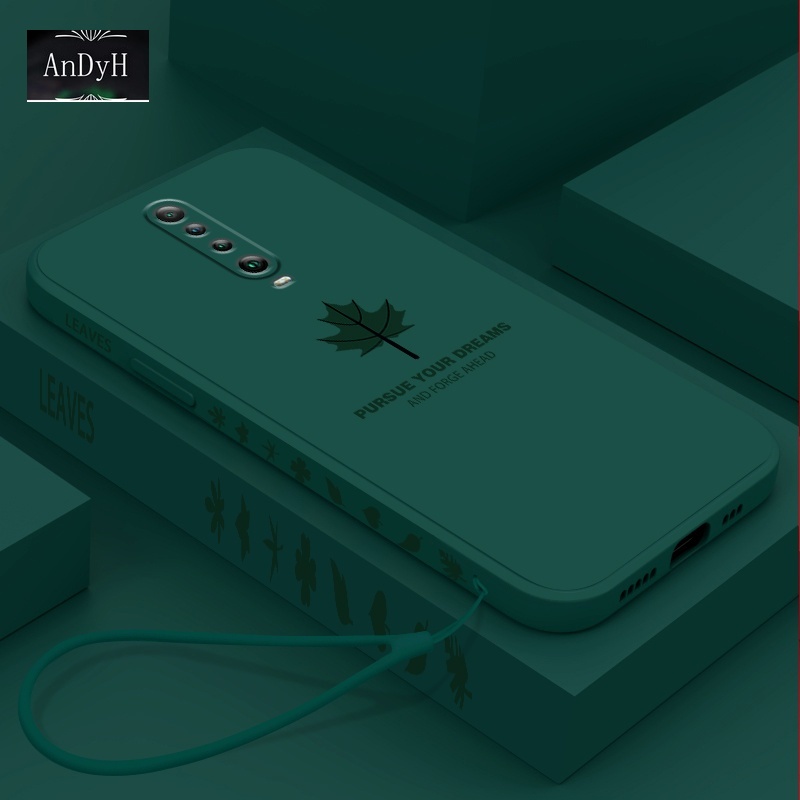Ốp điện thoại silicon nhám hình lá phong đơn giản có dây đeo tay cho Xiaomi 11i Poco F3 Redmi K30 K30I K40 Pro Plus