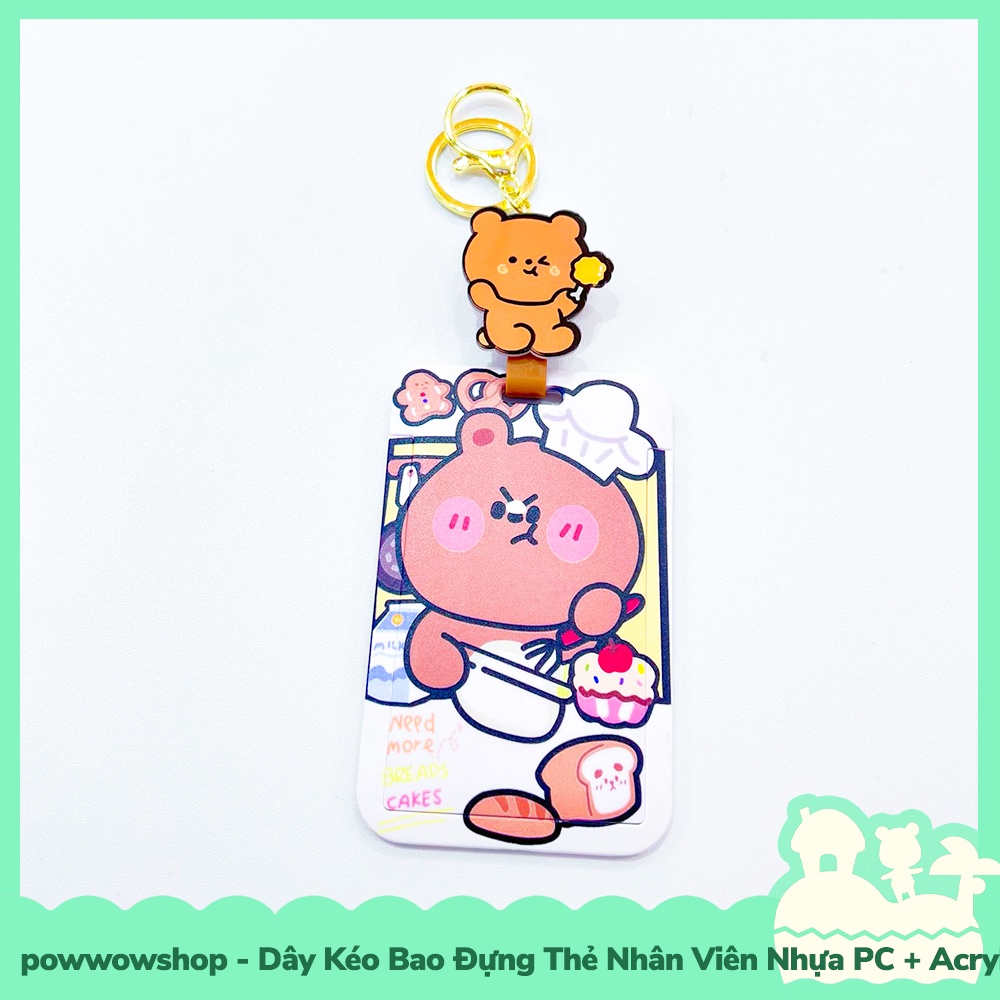 [Sẵn VN - Hỏa Tốc] Dây Kéo Bao Đựng Thẻ Nhân Viên Nhựa PC + Acrylic Mẫu Nhân Vật Hoạt Hình Rabbit Bear Astronaut Space